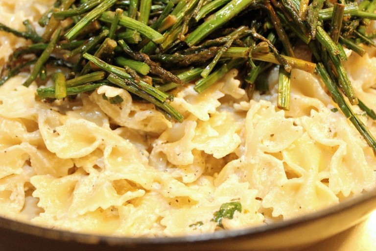 Charred Asparagus and Goat Cheese Pasta with Lemon + New Zealand